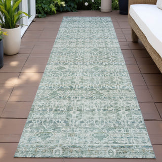 Piper Looms Chantille Stripes ACN2152 Teal Machine Washable Area Rug Runner Outdoor Lifestyle Image Feature