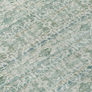 Piper Looms Chantille Stripes ACN2152 Teal Machine Washable Area Rug Swatch Image