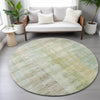 Piper Looms Chantille Stripes ACN2153 Linen Machine Washable Area Rug Round Lifestyle Image Feature