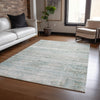 Piper Looms Chantille Stripes ACN2154 Aqua Machine Washable Area Rug Lifestyle Image Feature