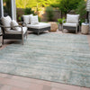 Piper Looms Chantille Stripes ACN2154 Aqua Machine Washable Area Rug Outdoor Lifestyle Image Feature