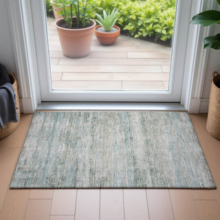 Piper Looms Chantille Stripes ACN2154 Aqua Machine Washable Area Rug Scatter Lifestyle Image Feature