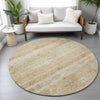 Piper Looms Chantille Stripes ACN2154 Brown Machine Washable Area Rug Round Lifestyle Image Feature