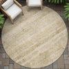 Piper Looms Chantille Stripes ACN2154 Brown Machine Washable Area Rug Round Outdoor Lifestyle Image Feature