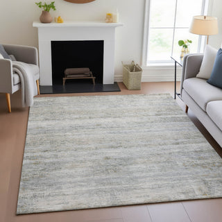 Piper Looms Chantille Stripes ACN2154 Granite Machine Washable Area Rug Lifestyle Image Feature