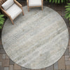 Piper Looms Chantille Stripes ACN2154 Granite Machine Washable Area Rug Round Outdoor Lifestyle Image Feature
