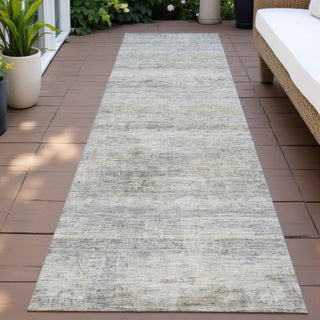 Piper Looms Chantille Stripes ACN2154 Granite Machine Washable Area Rug Runner Outdoor Lifestyle Image Feature