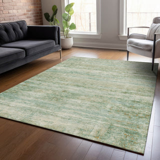 Piper Looms Chantille Stripes ACN2154 Green Machine Washable Area Rug Lifestyle Image Feature