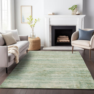 Piper Looms Chantille Stripes ACN2154 Green Machine Washable Area Rug Lifestyle Image Feature