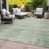 Piper Looms Chantille Stripes ACN2154 Green Machine Washable Area Rug Outdoor Lifestyle Image Feature