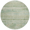 Piper Looms Chantille Stripes ACN2154 Green Machine Washable Area Rug Round Main Image
