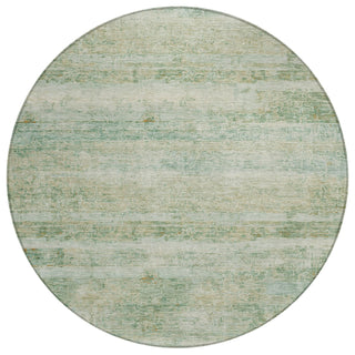 Piper Looms Chantille Stripes ACN2154 Green Machine Washable Area Rug Round Main Image