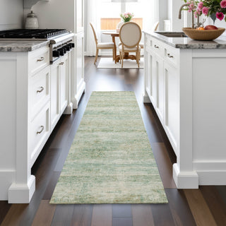Piper Looms Chantille Stripes ACN2154 Green Machine Washable Area Rug Runner Lifestyle Image Feature