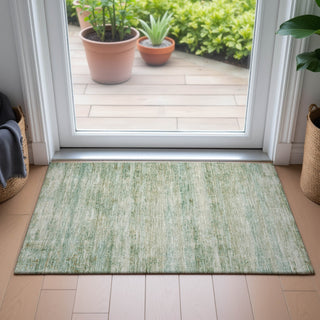 Piper Looms Chantille Stripes ACN2154 Green Machine Washable Area Rug Scatter Lifestyle Image Feature