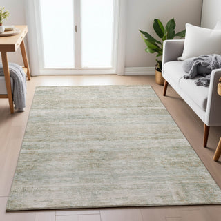 Piper Looms Chantille Stripes ACN2154 Putty Machine Washable Area Rug Lifestyle Image Feature