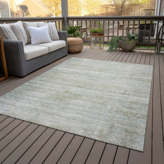 Piper Looms Chantille Stripes ACN2154 Putty Machine Washable Area Rug Outdoor Lifestyle Image Feature