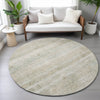 Piper Looms Chantille Stripes ACN2154 Putty Machine Washable Area Rug Round Lifestyle Image Feature