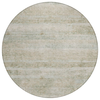 Piper Looms Chantille Stripes ACN2154 Putty Machine Washable Area Rug Round Main Image