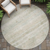 Piper Looms Chantille Stripes ACN2154 Putty Machine Washable Area Rug Round Outdoor Lifestyle Image Feature
