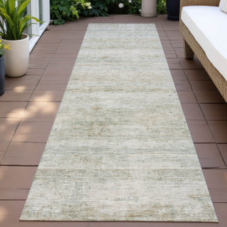 Piper Looms Chantille Stripes ACN2154 Putty Machine Washable Area Rug Runner Outdoor Lifestyle Image Feature