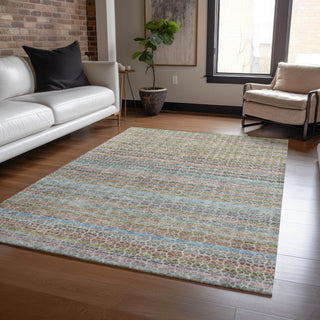 Piper Looms Chantille Stripes ACN2155 Aqua Machine Washable Area Rug Lifestyle Image Feature