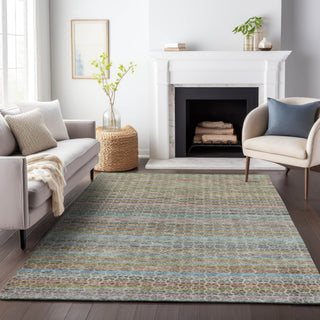 Piper Looms Chantille Stripes ACN2155 Aqua Machine Washable Area Rug Lifestyle Image Feature