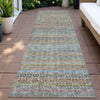 Piper Looms Chantille Stripes ACN2155 Aqua Machine Washable Area Rug Runner Outdoor Lifestyle Image Feature