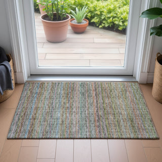 Piper Looms Chantille Stripes ACN2155 Aqua Machine Washable Area Rug Scatter Lifestyle Image Feature