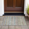 Piper Looms Chantille Stripes ACN2155 Aqua Machine Washable Area Rug Scatter Outdoor Lifestyle Image Feature