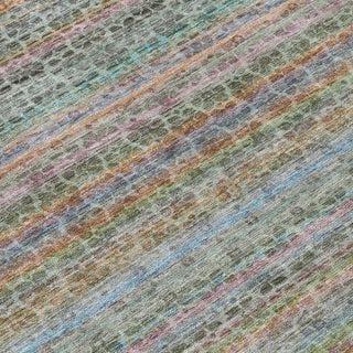 Piper Looms Chantille Stripes ACN2155 Aqua Machine Washable Area Rug Swatch Image