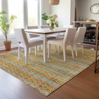 Piper Looms Chantille Stripes ACN2155 Coral Machine Washable Area Rug Lifestyle Image Feature