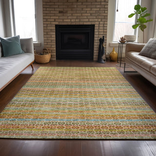 Piper Looms Chantille Stripes ACN2155 Coral Machine Washable Area Rug Lifestyle Image Feature