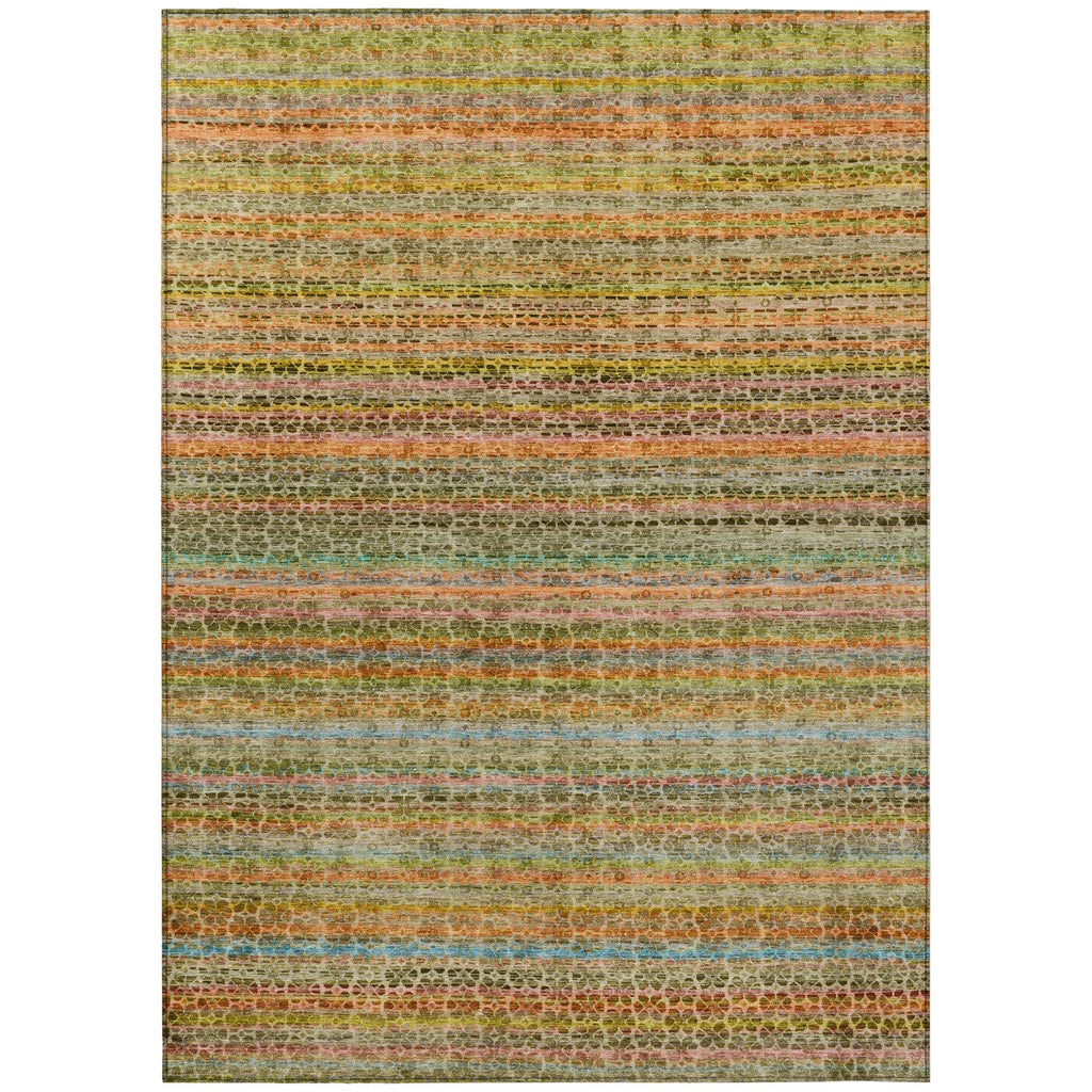 Piper Looms Chantille Stripes ACN2155 Coral Machine Washable Area Rug main image