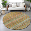 Piper Looms Chantille Stripes ACN2155 Coral Machine Washable Area Rug Round Lifestyle Image Feature