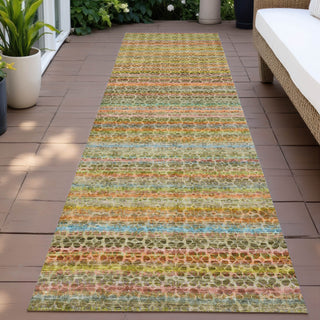 Piper Looms Chantille Stripes ACN2155 Coral Machine Washable Area Rug Runner Outdoor Lifestyle Image Feature