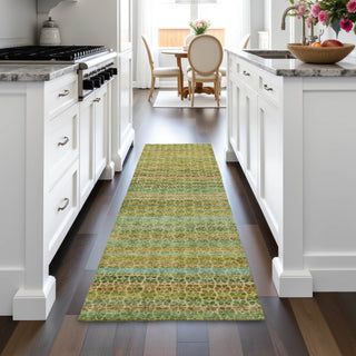 Piper Looms Chantille Stripes ACN2155 Green Machine Washable Area Rug Runner Lifestyle Image Feature