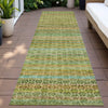 Piper Looms Chantille Stripes ACN2155 Green Machine Washable Area Rug Runner Outdoor Lifestyle Image Feature