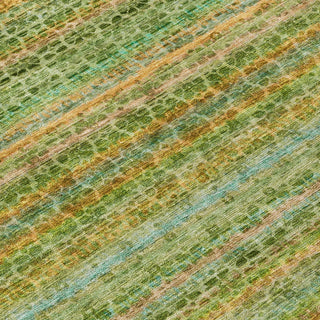 Piper Looms Chantille Stripes ACN2155 Green Machine Washable Area Rug Swatch Image