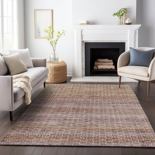 Piper Looms Chantille Stripes ACN2155 Khaki Machine Washable Area Rug Lifestyle Image Feature