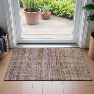 Piper Looms Chantille Stripes ACN2155 Khaki Machine Washable Area Rug Scatter Lifestyle Image Feature