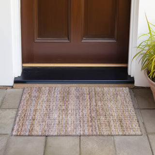 Piper Looms Chantille Stripes ACN2155 Khaki Machine Washable Area Rug Scatter Outdoor Lifestyle Image Feature