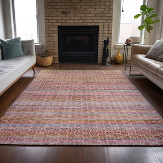 Piper Looms Chantille Stripes ACN2155 Pink Machine Washable Area Rug Lifestyle Image Feature