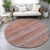 Piper Looms Chantille Stripes ACN2155 Pink Machine Washable Area Rug Round Lifestyle Image Feature