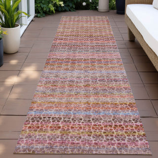 Piper Looms Chantille Stripes ACN2155 Pink Machine Washable Area Rug Runner Outdoor Lifestyle Image Feature
