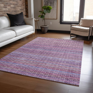 Piper Looms Chantille Stripes ACN2155 Purple Machine Washable Area Rug Lifestyle Image Feature