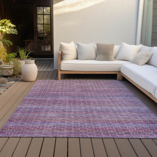 Piper Looms Chantille Stripes ACN2155 Purple Machine Washable Area Rug Outdoor Lifestyle Image Feature