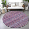 Piper Looms Chantille Stripes ACN2155 Purple Machine Washable Area Rug Round Lifestyle Image Feature
