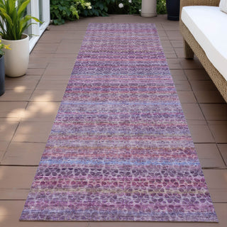 Piper Looms Chantille Stripes ACN2155 Purple Machine Washable Area Rug Runner Outdoor Lifestyle Image Feature