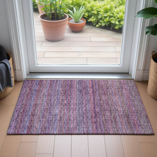 Piper Looms Chantille Stripes ACN2155 Purple Machine Washable Area Rug Scatter Lifestyle Image Feature