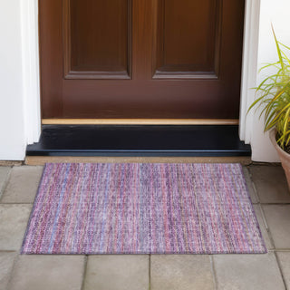 Piper Looms Chantille Stripes ACN2155 Purple Machine Washable Area Rug Scatter Outdoor Lifestyle Image Feature